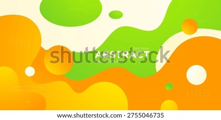 Abstract wave fluid banner background. Orange and green color shapes pattern on bright background concept element design. Eps10 vector