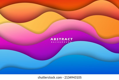 Abstract wave fluid shape colorful background vector