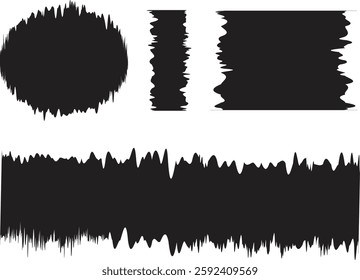 Abstract Wave Forms Collection for Design Elements, grunge brush stock vector illustration 