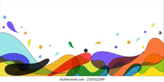 Abstract wave full colors on white background.Vector Graphic illustration.