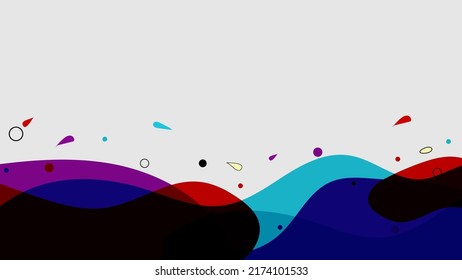 Abstract wave full colors on white background. Vector Graphic illustration.