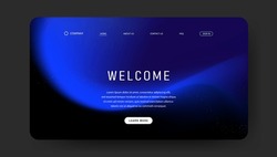 Abstract wave futuristic design of landing page. retro gradient mesh website design