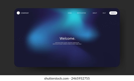 Abstract wave futuristic design of landing page. retro gradient mesh website design