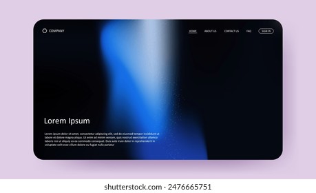 Abstract wave futuristic design of landing page. retro gradient mesh website design