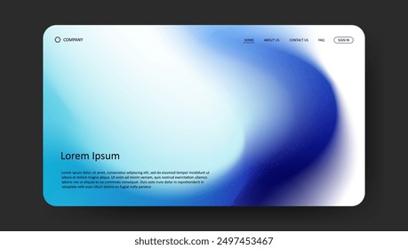 Abstract wave futuristic design of landing page. retro gradient mesh website design