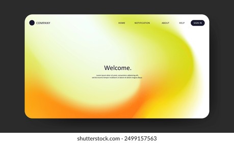 Abstract wave futuristic design of landing page. retro gradient mesh website design