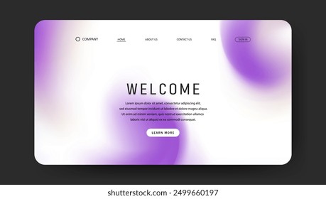 Abstract wave futuristic design of landing page. retro gradient mesh website design