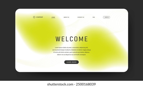 Abstract wave futuristic design of landing page. retro gradient mesh website design