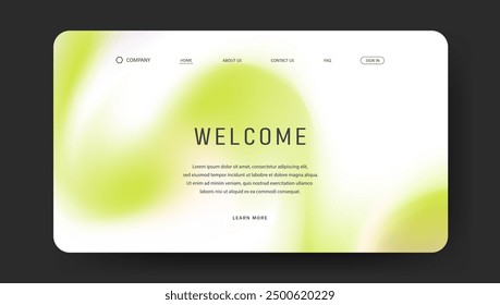 Abstract wave futuristic design of landing page. retro gradient mesh website design