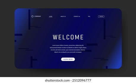 Abstract wave futuristic design of landing page. retro gradient mesh website design