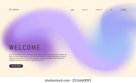 Abstrakte Welle futuristischen Design der Landing Page. Retro Gradient Mesh Website Design