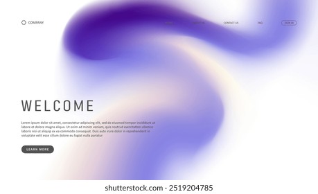 Abstrakte Welle futuristischen Design der Landing Page. Retro Gradient Mesh Website Design