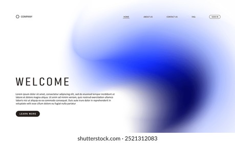 Abstract wave futuristic design of landing page. retro gradient mesh website design