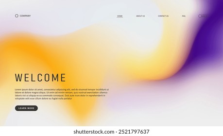 Abstract wave futuristic design of landing page. retro gradient mesh website design