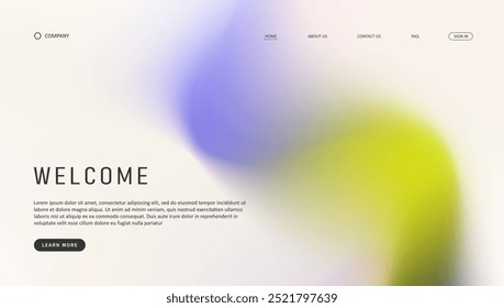 Abstract wave futuristic design of landing page. retro gradient mesh website design