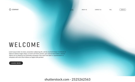 Abstract wave futuristic design of landing page. retro gradient mesh website design