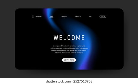 Abstrakte Welle futuristischen Design der Landing Page. Retro Gradient Mesh Website Design