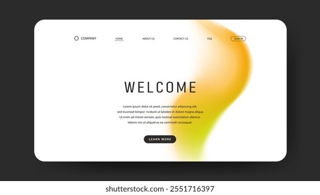 Abstract wave futuristic design of landing page. retro gradient mesh dark concept website design	