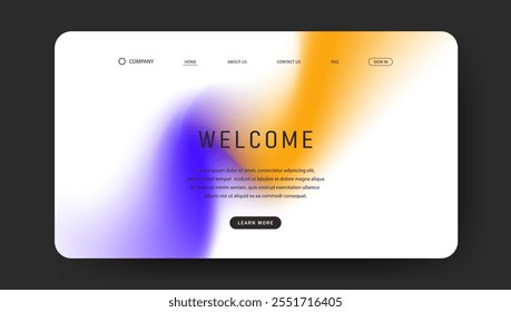 Abstract wave futuristic design of landing page. retro gradient mesh dark concept website design	