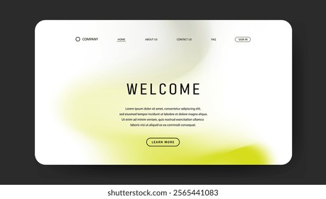 Abstract wave futuristic design of landing page. trendy gradient mesh website design	