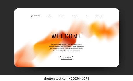 Abstract wave futuristic design of landing page. trendy gradient mesh website design	