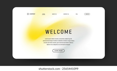 Abstract wave futuristic design of landing page. trendy gradient mesh website design	