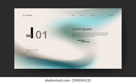Abstract wave futuristic design of landing page. retro gradient mesh website design	
