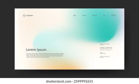 Abstract wave futuristic design of landing page. retro gradient mesh dark concept website design	