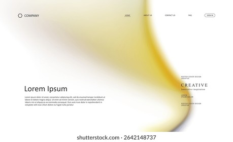 Abstract wave futuristic design of landing page. retro gradient mesh website design