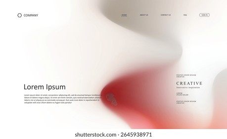 Abstract wave futuristic design of landing page. retro gradient mesh dark concept website design