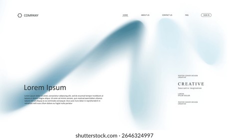 Abstract wave futuristic design of landing page. retro gradient mesh website design