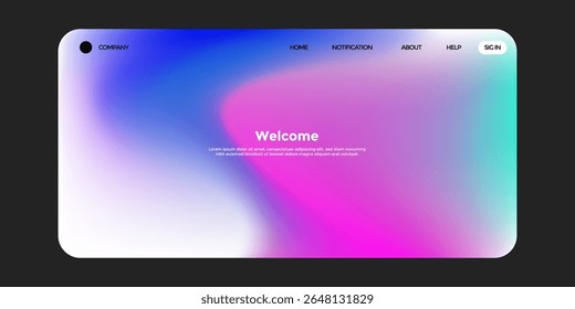 Abstract wave futuristic design of landing page. trendy gradient mesh website design. vector illustration eps 10