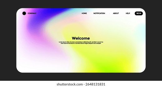 Abstract wave futuristic design of landing page. trendy gradient mesh website design. vector illustration eps 10