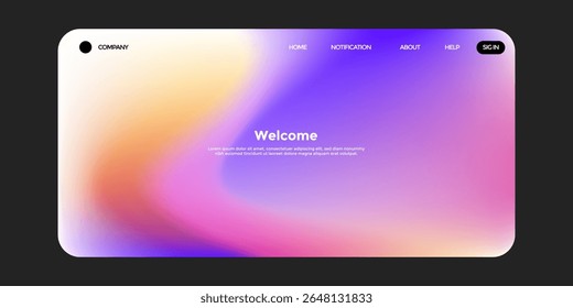 Abstract wave futuristic design of landing page. trendy gradient mesh website design. vector illustration eps 10