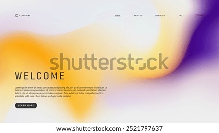 Abstract wave futuristic design of landing page. retro gradient mesh website design