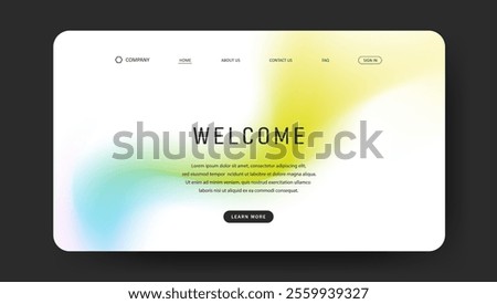 Abstract wave futuristic design of landing page. retro gradient mesh website design	