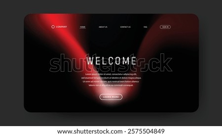 Abstract wave futuristic design of landing page. retro gradient mesh website design