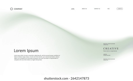 Abstract wave futuristic of landing page. retro gradient mesh website design	