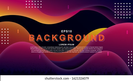 Abstract wave geometric background. Composition with liquid and geometric shapes.  Template for website design or background. EPS 10