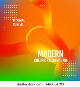 Abstract wave and geometric shape background. Creative colored wallpaper. Trendy gradient mesh background. Modern abstract backdrop.