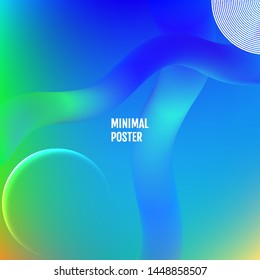 Abstract wave and geometric shape background. Creative colored wallpaper. Trendy gradient mesh background. Modern abstract backdrop.