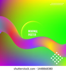 Abstract wave and geometric shape background. Creative colored wallpaper. Trendy gradient mesh background. Modern abstract backdrop.