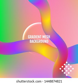 Abstract wave and geometric shape background. Creative colored wallpaper. Trendy gradient mesh background. Modern abstract backdrop.