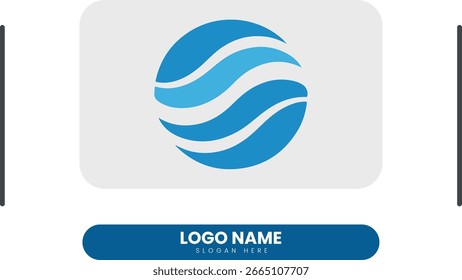 Abstract Wave Globe Sphere Logo