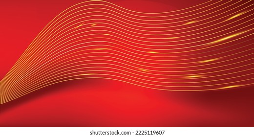 Abstract wave gold light thread background