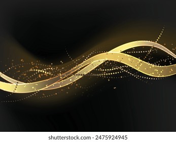 abstract wave Golden background Design