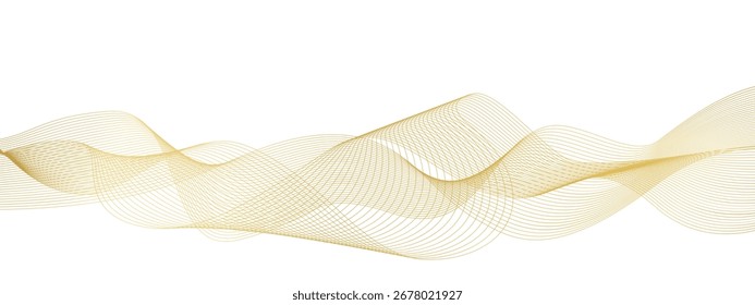 Elemento digital de oro de onda Abstractas para el diseño. Diseño de líneas onduladas curvas para certificados, Anuncios