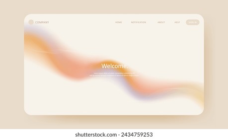 Abstract wave gradient background. aesthetic website landing page or banner template modern style vector illustration