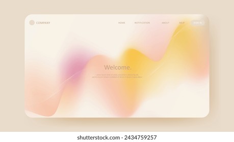 Abstract wave gradient background. aesthetic website landing page or banner template modern style vector illustration