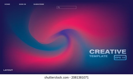 Abstract wave gradient effect background design with pink and cyan color palette - landing page, homepage, website template vector eps 10